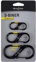 Nite Ize S-Biner Slidelock 3-Pack/Zwart LSBC-01-R6