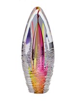 Glazen urn. Asbestemming. "Spirit" (ziel) rose-geel glans. 19 cm hoog.