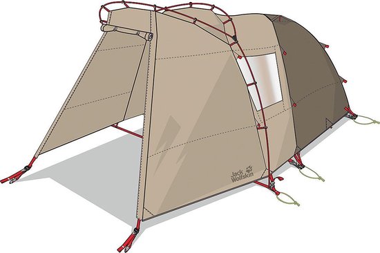 Jack Wolfskin Grand Illusion IV - Koepeltent - Beige - 4-Persoons | bol.com