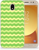 Geschikt voor Samsung Galaxy J5 2017 TPU Hoesje Design Waves Green