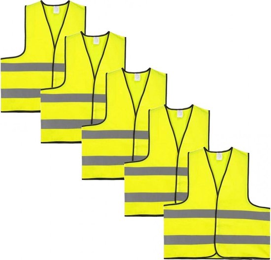 Gilet de sécurité - Gilet de sécurité - Adulte - Jaune - 5 pièces