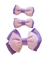 Jessidress Haarclip met Haar Strikje Meisjes Haaraccessoires Set - Lila