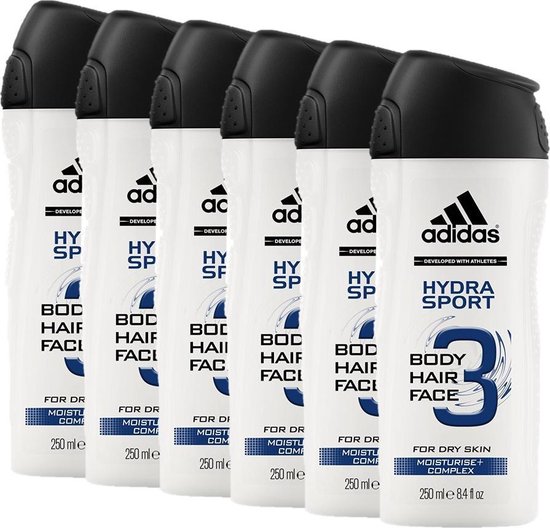 Adidas - Gel douche - 3en1 - Hydra Sport - 6 x 250 ml | bol.com