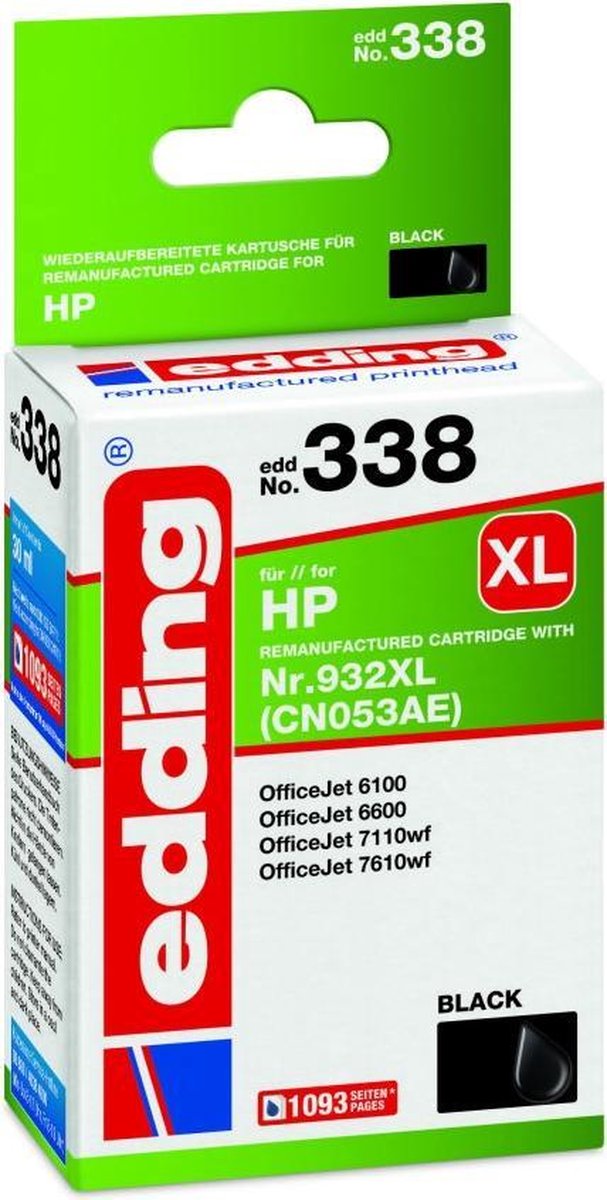 Edding EDD-338 inktcartridge Zwart