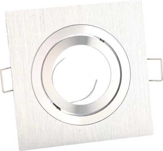 LED line Inbouwspot - Vierkant - Kantelbaar - GU10 Fitting - 94x94 mm - Aluminium