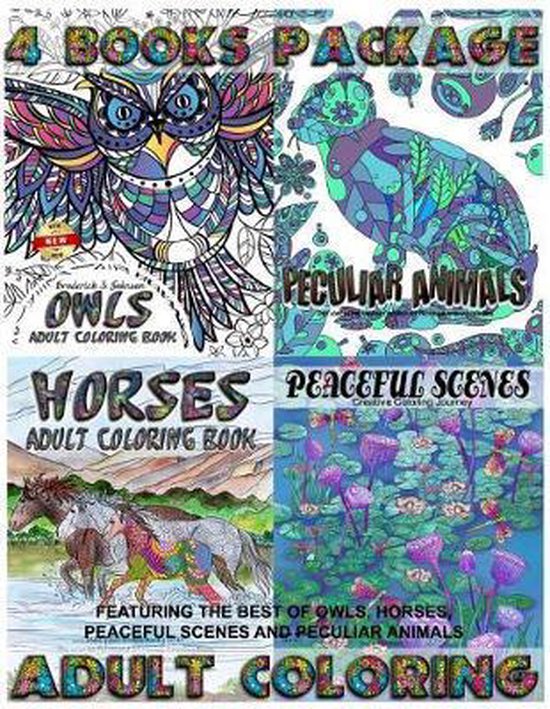 Adult Coloring Books 4 Books Package, Broderick S Johnson