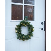 Led Kerstkrans "Alaska" 38cm -Batterij -Ook geschikt voor buiten -lichtkleur: Warm Wit -Werkt op batterijen -Met timer functie -Kerstdecoratie