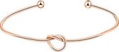 24/7 Jewelry Collection Knoop Bangle - Armband - Róse Goudkleurig