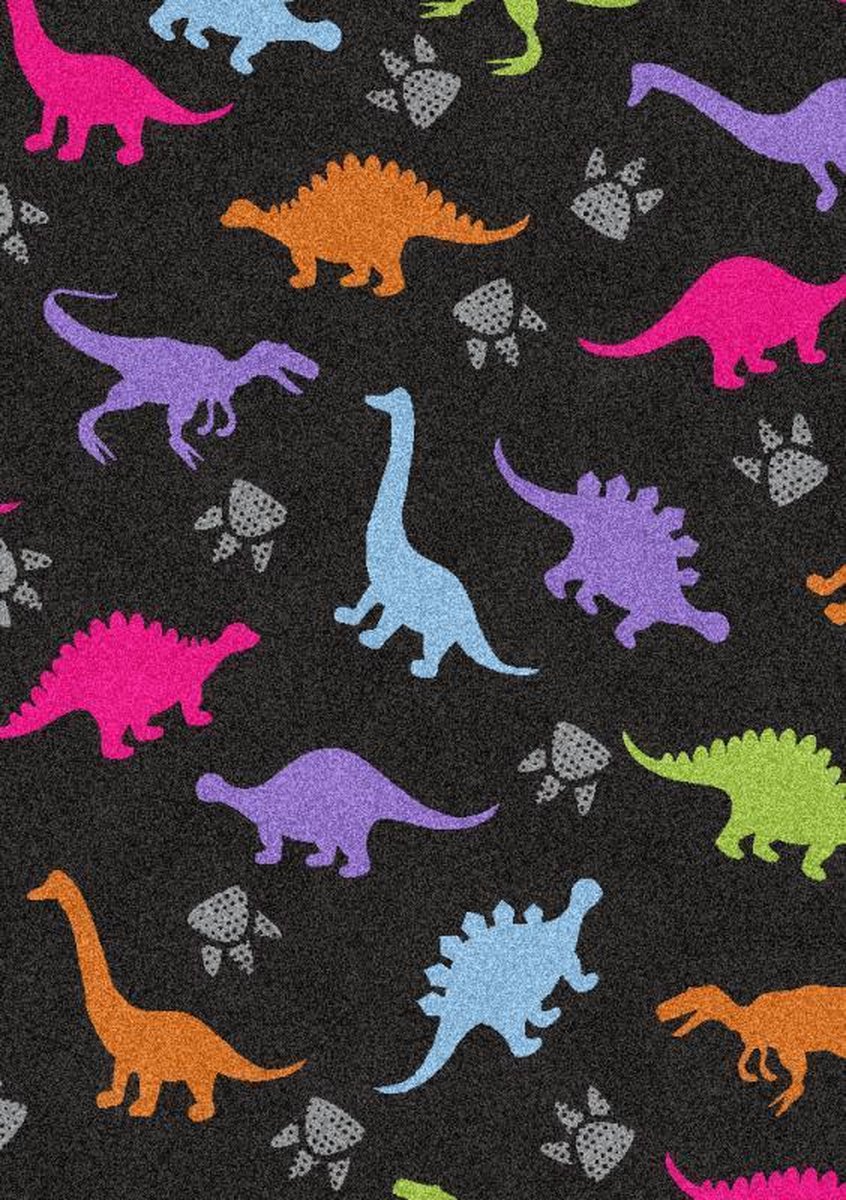 Kinder Vloerkleed Tapijt Mat kinderkamer Dino - Wasbaar - Antislip - 60 x 85 cm