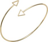 24/7 Jewelry Collection Pijl Armband - Dubbele Open Driehoek Bangle Armband - Goudkleurig