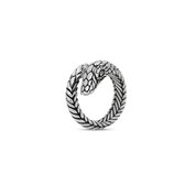 SILK Jewellery zilveren slang ring - S28 FIERCE snake collectie - Maat 19