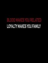 Blood Makes You Related Loyalty Makes You Family