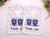 50 stuks mini cadeautjes print uil thank you