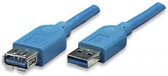 TECHly USB-kabel USB 3.2 Gen1 (USB 3.0 / USB 3.1 Gen1) USB-A stekker, USB-A bus 3.00 m Blauw Vergulde steekcontacten