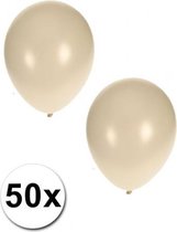 50x stuks Metallic witte ballonnen 36 cm