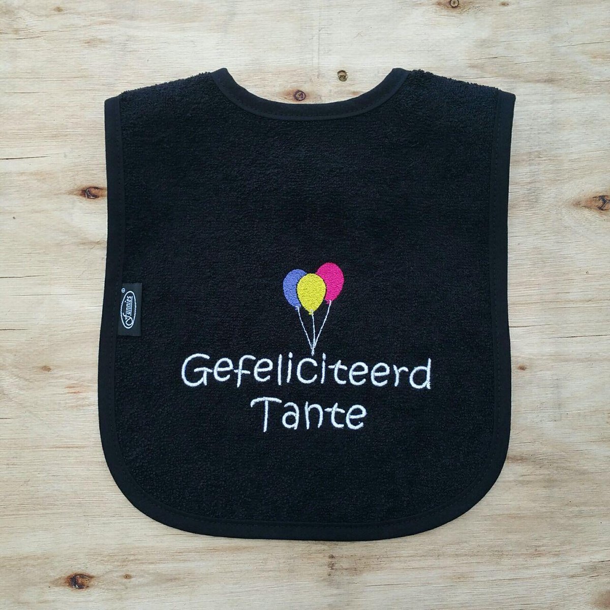 Zwarte slab met "Gefeliciteerd tante" Zwarte slab met "Gefeliciteerd tante"