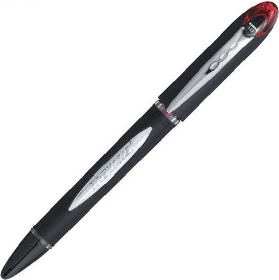 Uni-ball roller Jetstream rood schrijfbreedte 045 mm medium schrift schrijfpunt 1 mm zwarte rubbe…