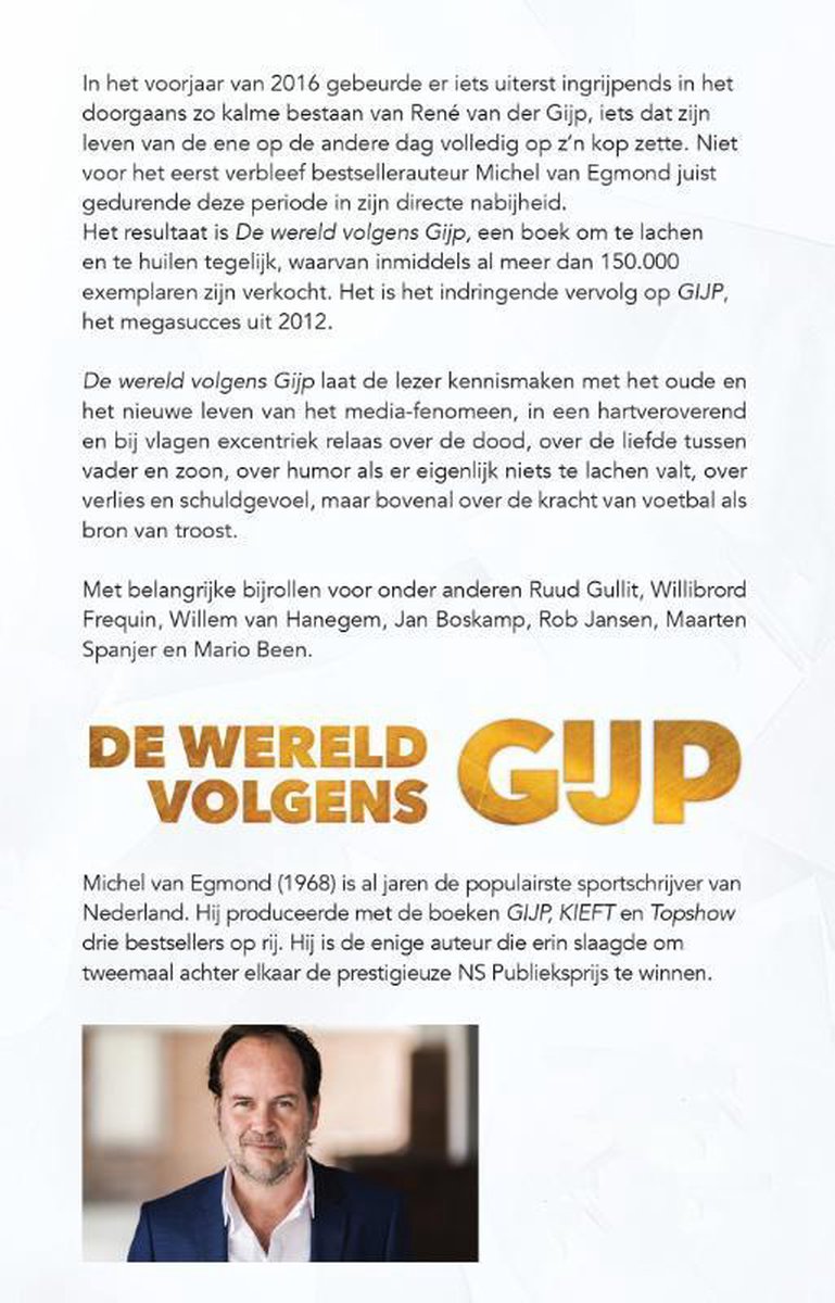 Boek "De wereld volgens Gijp" met een foto van Michel van Egmond.