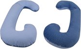 Body pillow - 240 cm - minky dot en ruitjes - blauw