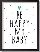 Poster canvas Be happy my baby groen
