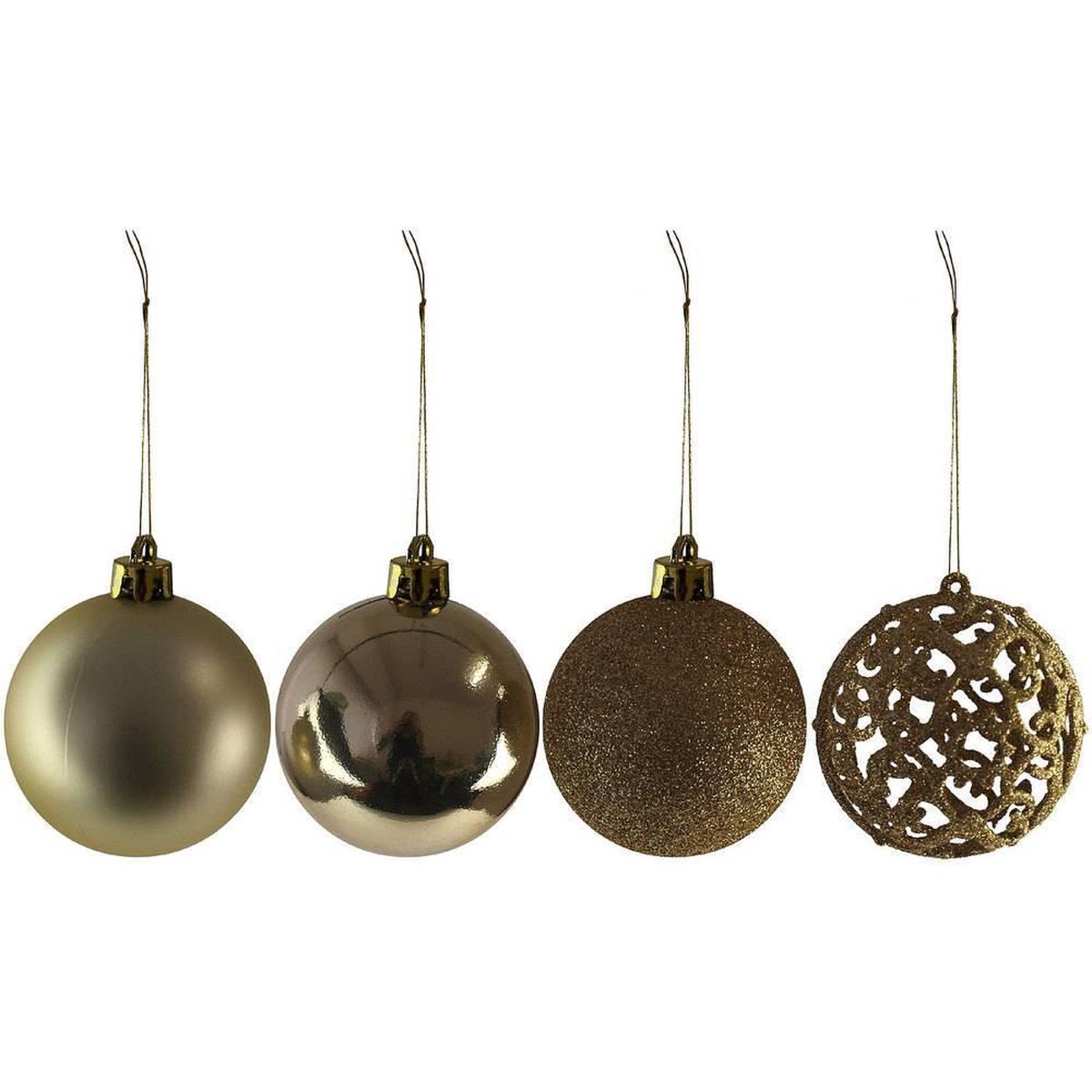 Christmas gifts Kerstballen set - 100 ballen - Plastic / Kunststof - Goud – foto 2