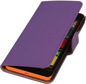 Bookstyle Wallet Case Hoesjes voor Microsoft Lumia 640 XL Paars