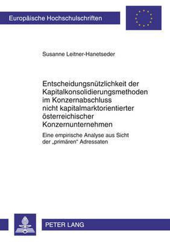Entscheidungsnützlichkeit der Kapitalkonsolidierungsmethode ... - cover