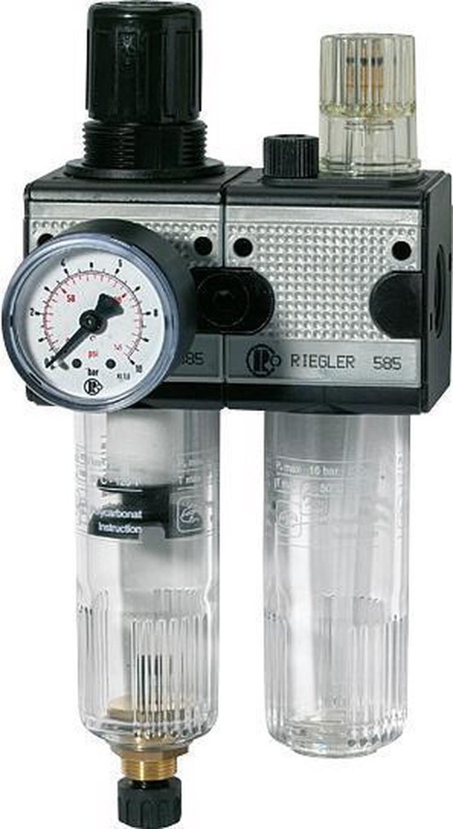 Riegler onderhoudseenheid 2-delig. multifix met PC-container BG 3 G 1/2 - 100568