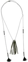 Ketting choker groen - flosjes 80 cm - Dielay