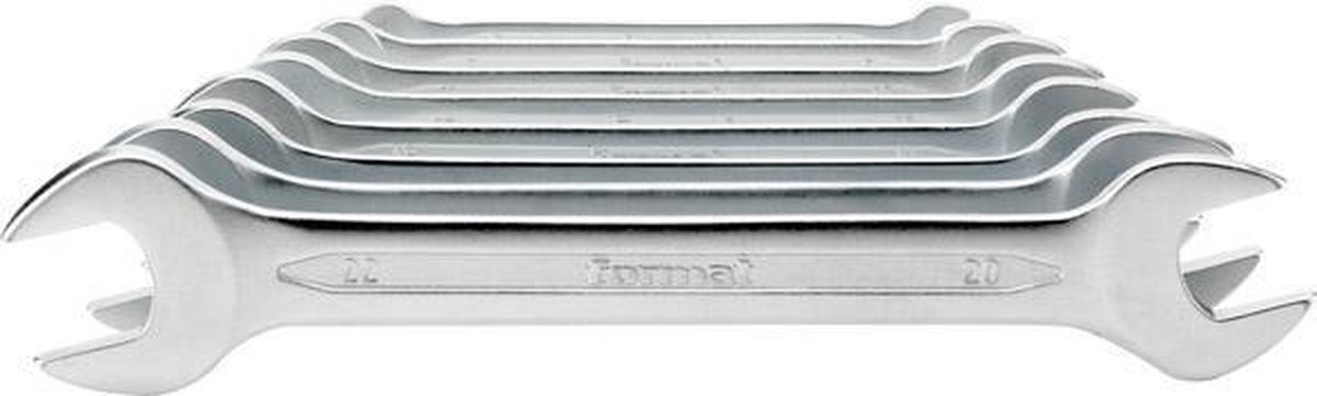 Dubbele steeksleutel CV-staal DIN 3110 6-32mm 12-delig FORMAT