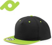 Senvi Snapback met Platte Klep Zwart/Lime (One size fits all)