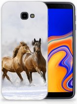 Geschikt voor Samsung Galaxy J4 Plus (2018) TPU Siliconen Hoesje Paarden