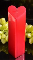 Hartenkaars, rood metallic, hoogte 18 cm - gemaakt door Candles by Milanne - Valentijndag special