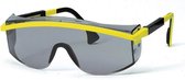 Uvex veiligheidsbril astrospec 9168-017 geel/zwart montuur grijze lens UV 5-2.5 optidur NCH