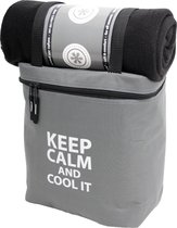 8263 Keep Calm Koeltas met Plaid / Deken / 32 x 27 x 16 cm / 14 Liter / 150 x 130 cm / Grijs