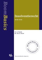 Boekcover 'Insolventierecht' derde druk. Tekst 'Boom Basics' op blauwe achtergrond. 'Bju' logo.