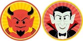 Halloween 20x Halloween onderzetters duivel en vampier/Dracula