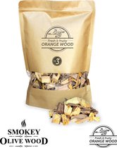 Smokey Olive Wood - Houtsnippers - 1,7L - Sinaasappelhout - Chips ø 2cm-3 cm