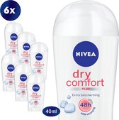 NIVEA Dry Comfort - 6 x 40 ml - Voordeelverpakking - Deodorant Stick