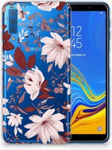 Geschikt voor Samsung Galaxy A7 (2018) Bumper Hoesje Watercolor Flowers