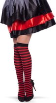 Tights Stay-up Red/Black Stripes