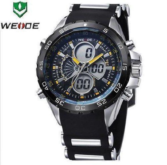 Stoere Dual Digitale Horloge XL Heren / Mannen sport Geel 49mm Van Top  Kwaliteit - 49 | bol.com