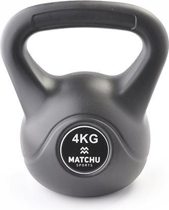 Matchu Sports - Kettlebell - Full body workout - Kettlebell 4kg - Gewichten - Zwart
