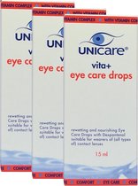 Unicare Vita+ Eye care drops oogdruppels - 3 x 15 ml - Voordeelverpakking