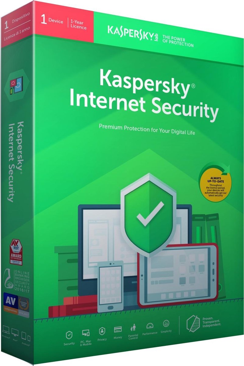 Kaspersky Internet Security - Multi-Device - 1 Apparaat - 1 Jaar - Nederlands / Frans - Windows / Ma