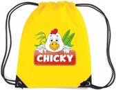 Chicky de Kip rijgkoord rugtas / gymtas - geel - 11 liter - voor kinderen