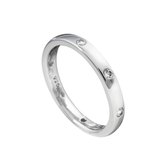 Diamonfire - Zilveren ring met steen Maat 18.5 - Gladde band met 6x zirkonia