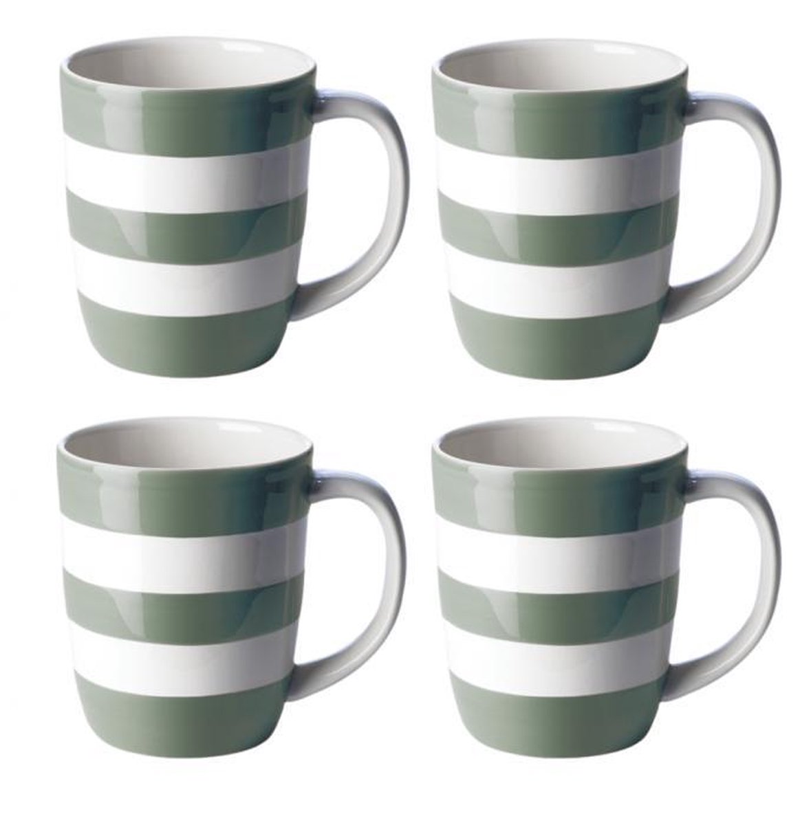 Cornishware Mugs Sage Green Mugs 12oz/34cl (set van 4)