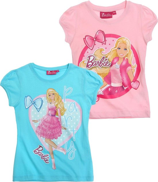 Barbie 2-pak T-shirt roze (maat 134) | bol.com