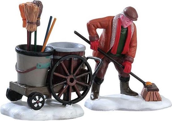 Lemax - Street Sweeper -  Set Of 2 - Kersthuisjes & Kerstdorpen